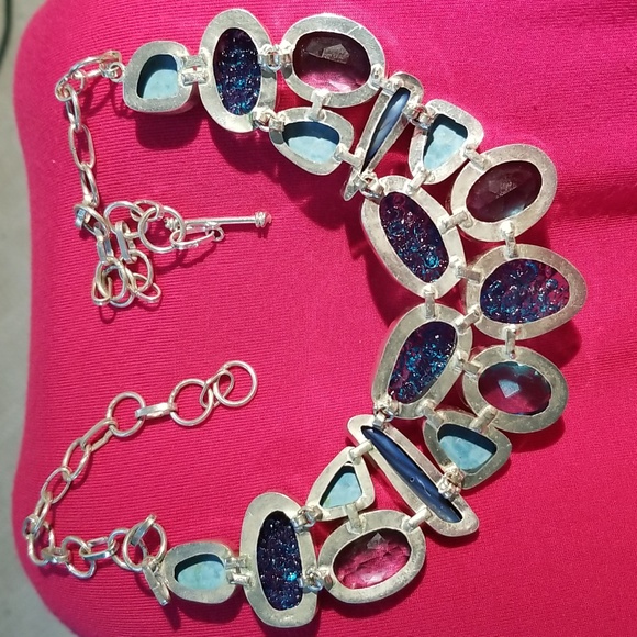 Tribal collar Topaz silver necklace - Picture 2 of 2